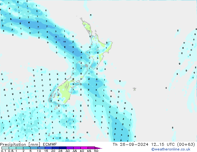 Precipitazione ECMWF gio 26.09.2024 15 UTC