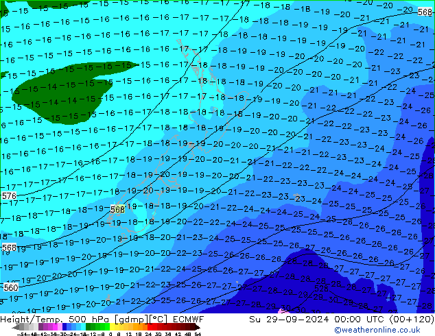 Z500/Regen(+SLP)/Z850 ECMWF zo 29.09.2024 00 UTC