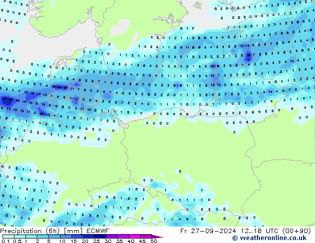 Z500/Rain (+SLP)/Z850 ECMWF pt. 27.09.2024 18 UTC