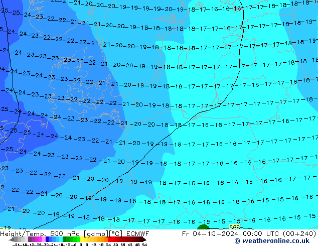 Z500/Rain (+SLP)/Z850 ECMWF Pá 04.10.2024 00 UTC