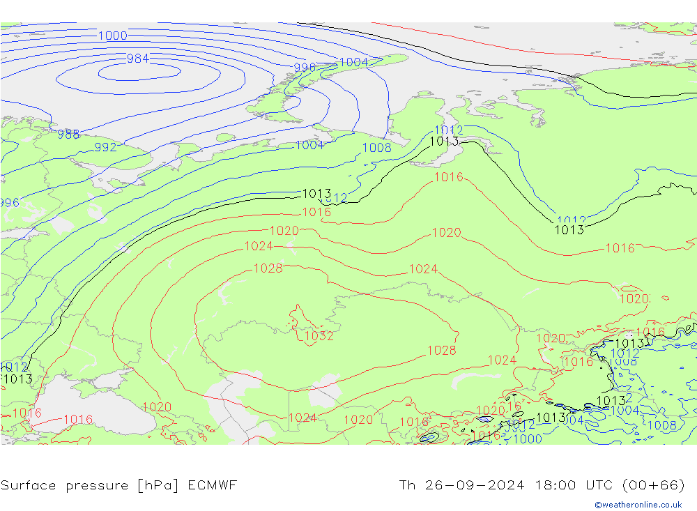 Bodendruck ECMWF Do 26.09.2024 18 UTC