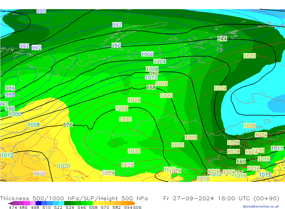 Thck 500-1000hPa ECMWF Fr 27.09.2024 18 UTC