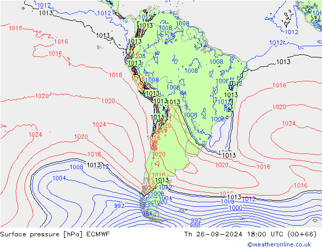 приземное давление ECMWF чт 26.09.2024 18 UTC