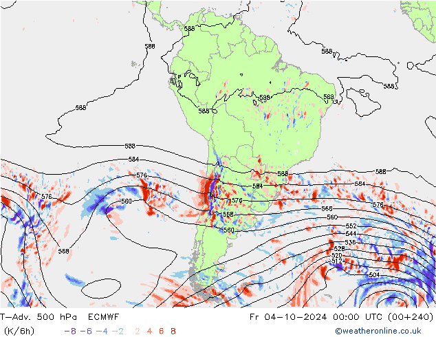 T-Adv. 500 hPa ECMWF  04.10.2024 00 UTC