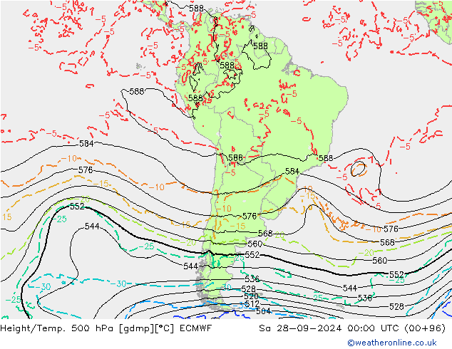 Z500/Rain (+SLP)/Z850 ECMWF Sa 28.09.2024 00 UTC