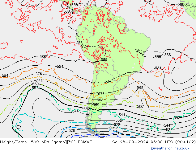 Z500/Rain (+SLP)/Z850 ECMWF ��� 28.09.2024 06 UTC