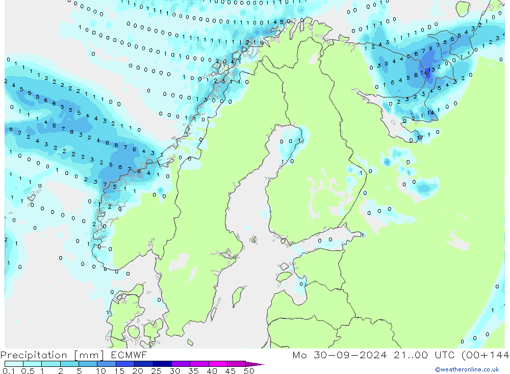 opad ECMWF pon. 30.09.2024 00 UTC