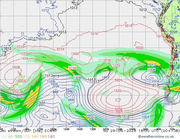 Jet Akımları/SLP ECMWF Paz 29.09.2024 18 UTC