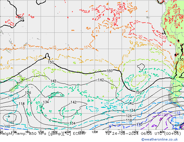 Z500/Regen(+SLP)/Z850 ECMWF di 24.09.2024 06 UTC