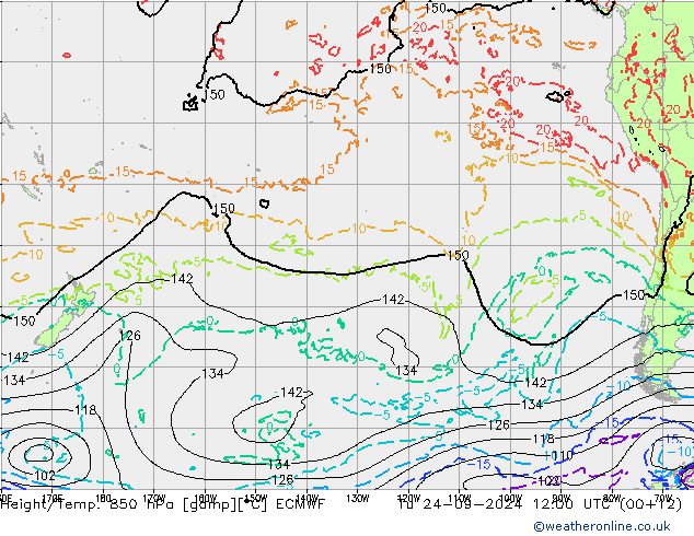 Géop./Temp. 850 hPa ECMWF mar 24.09.2024 12 UTC