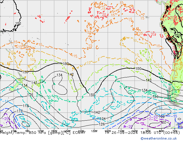 Z500/Rain (+SLP)/Z850 ECMWF чт 26.09.2024 18 UTC