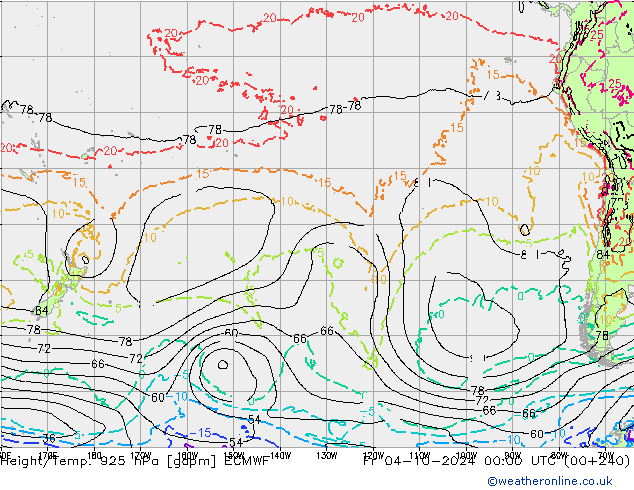 Height/Temp. 925 hPa ECMWF Fr 04.10.2024 00 UTC