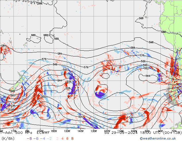 T-Adv. 500 hPa ECMWF So 29.09.2024 18 UTC