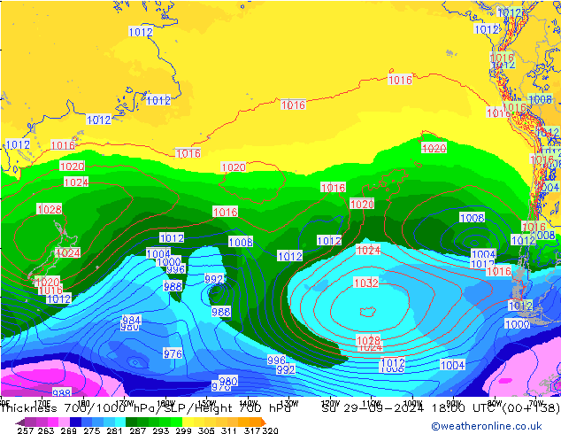 Thck 700-1000 hPa ECMWF Dom 29.09.2024 18 UTC