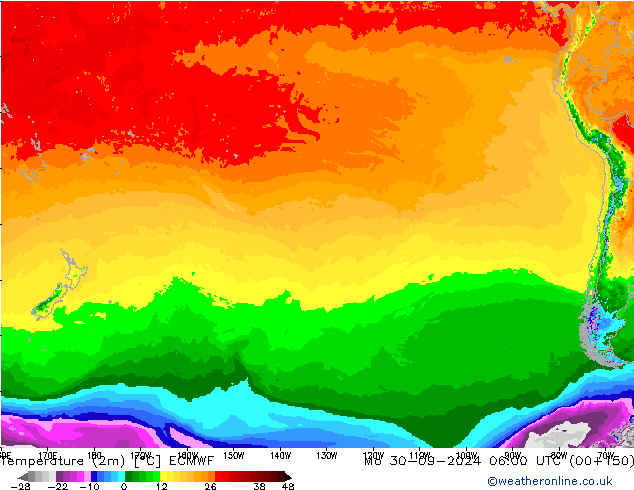 Temperature (2m) ECMWF Po 30.09.2024 06 UTC