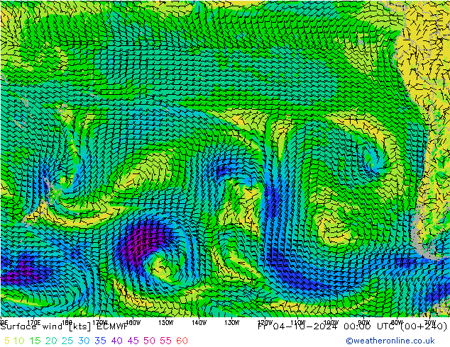 Wind 10 m ECMWF vr 04.10.2024 00 UTC