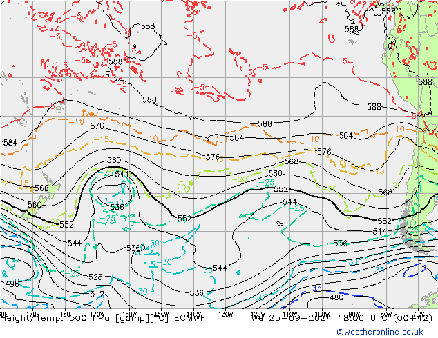 Z500/Regen(+SLP)/Z850 ECMWF wo 25.09.2024 18 UTC