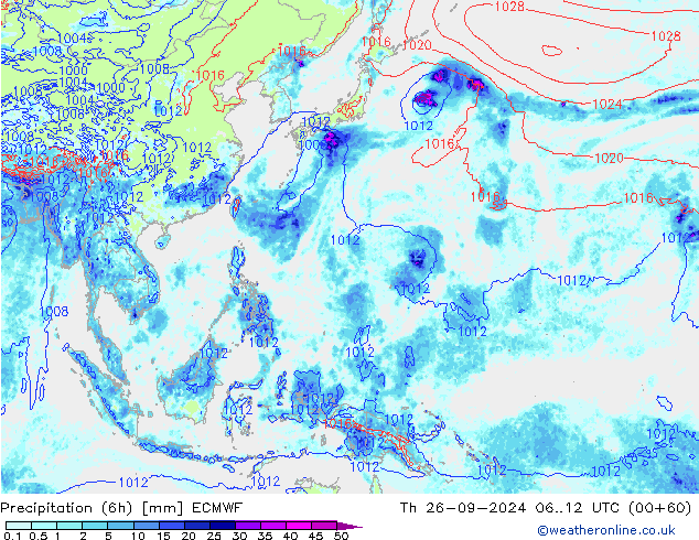 Z500/Rain (+SLP)/Z850 ECMWF Th 26.09.2024 12 UTC