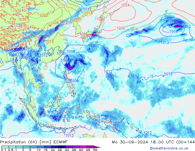 Z500/Rain (+SLP)/Z850 ECMWF  30.09.2024 00 UTC