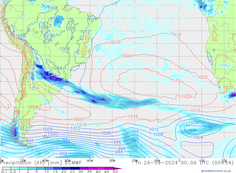 Z500/Rain (+SLP)/Z850 ECMWF Th 26.09.2024 06 UTC