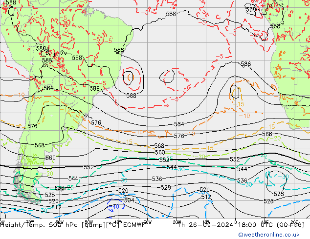 Z500/Rain (+SLP)/Z850 ECMWF Th 26.09.2024 18 UTC