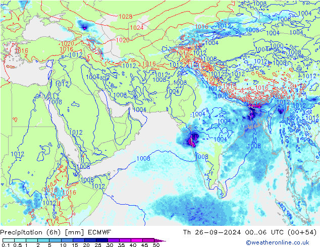 Z500/Rain (+SLP)/Z850 ECMWF Th 26.09.2024 06 UTC