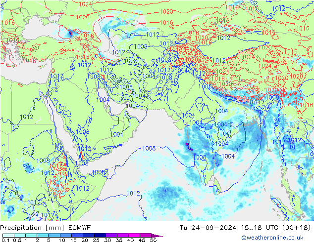 opad ECMWF wto. 24.09.2024 18 UTC