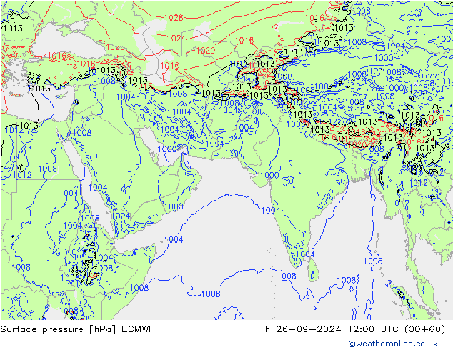 Luchtdruk (Grond) ECMWF do 26.09.2024 12 UTC