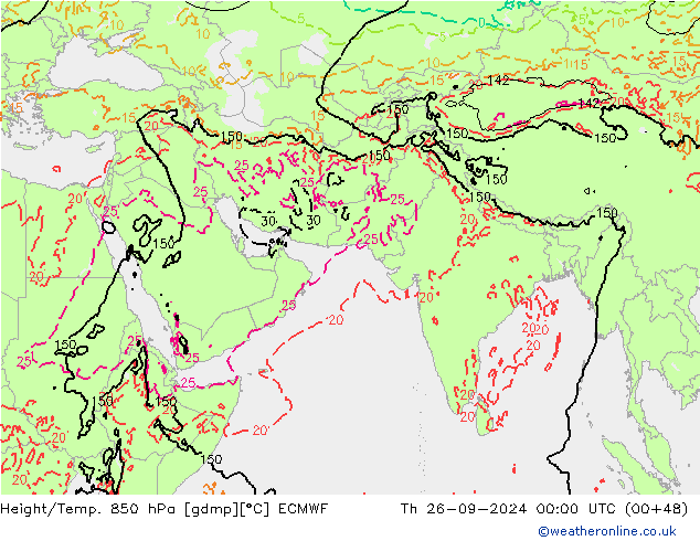 Z500/Rain (+SLP)/Z850 ECMWF Th 26.09.2024 00 UTC