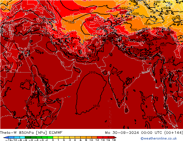 Theta-W 850hPa ECMWF Pzt 30.09.2024 00 UTC