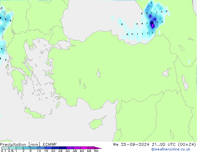 Neerslag ECMWF wo 25.09.2024 00 UTC