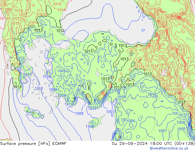 ciśnienie ECMWF nie. 29.09.2024 18 UTC