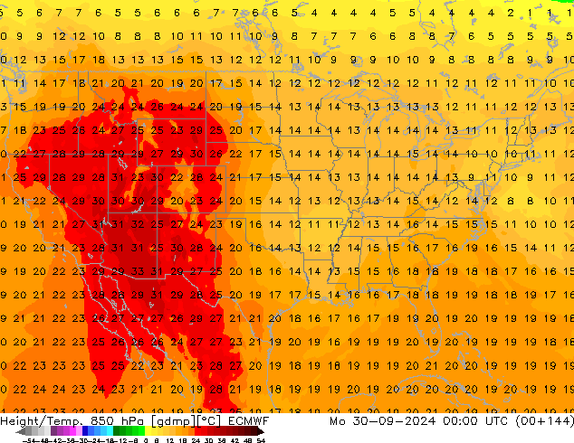 Z500/Rain (+SLP)/Z850 ECMWF pon. 30.09.2024 00 UTC