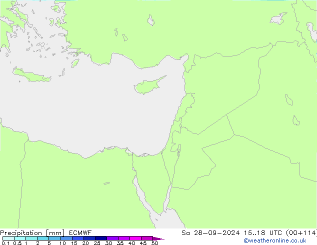 Srážky ECMWF So 28.09.2024 18 UTC