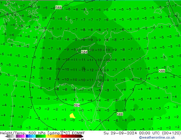 Z500/Rain (+SLP)/Z850 ECMWF dim 29.09.2024 00 UTC