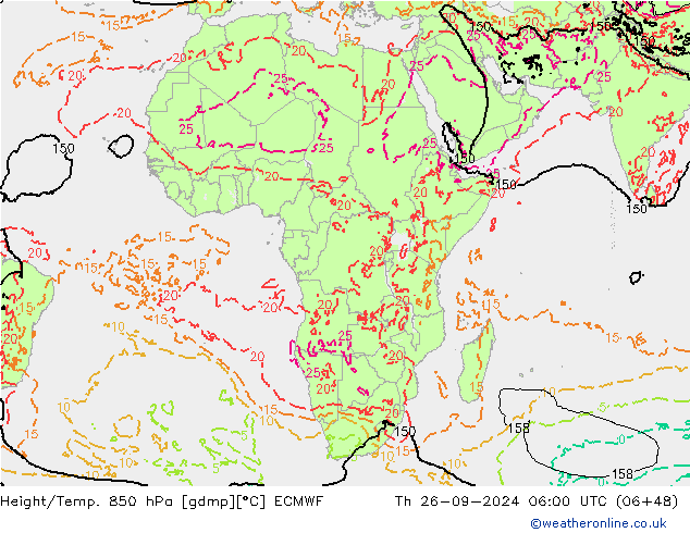 Z500/Rain (+SLP)/Z850 ECMWF Th 26.09.2024 06 UTC