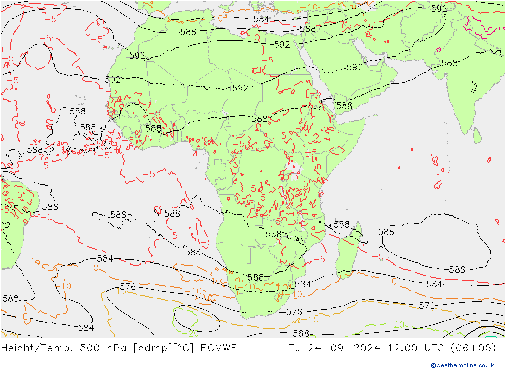 Z500/Rain (+SLP)/Z850 ECMWF Tu 24.09.2024 12 UTC