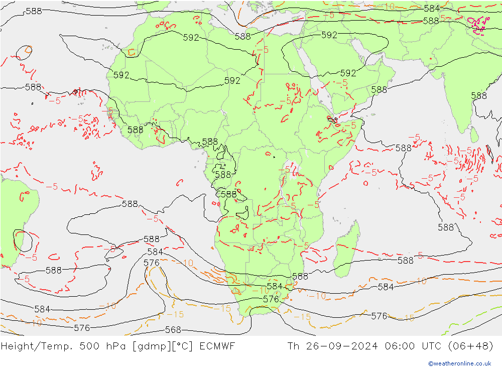 Z500/Rain (+SLP)/Z850 ECMWF Th 26.09.2024 06 UTC