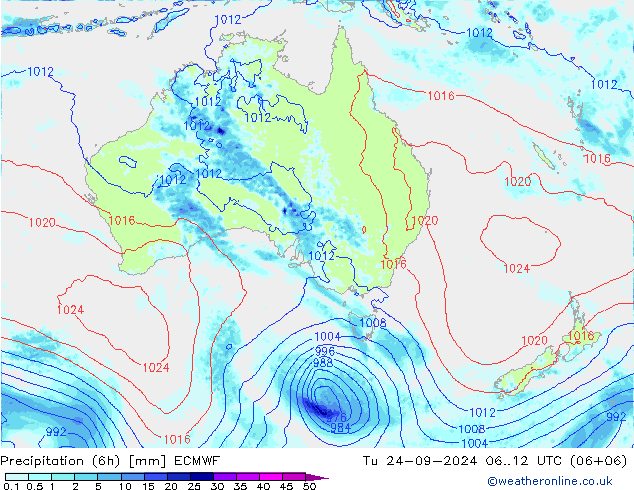 Z500/Regen(+SLP)/Z850 ECMWF di 24.09.2024 12 UTC