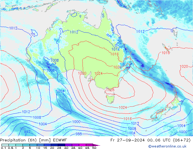 Z500/Yağmur (+YB)/Z850 ECMWF Cu 27.09.2024 06 UTC