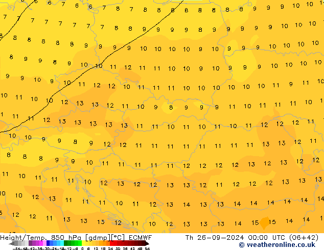 Z500/Rain (+SLP)/Z850 ECMWF чт 26.09.2024 00 UTC