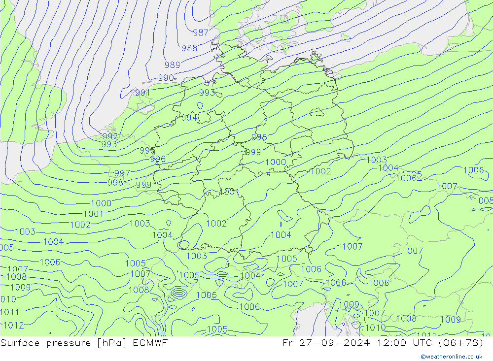 приземное давление ECMWF пт 27.09.2024 12 UTC