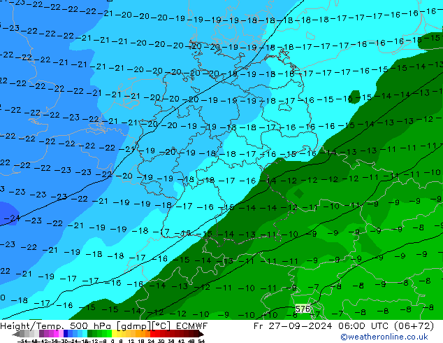 Z500/Rain (+SLP)/Z850 ECMWF пт 27.09.2024 06 UTC