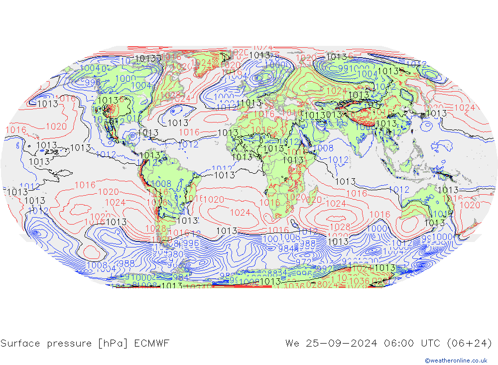 приземное давление ECMWF ср 25.09.2024 06 UTC