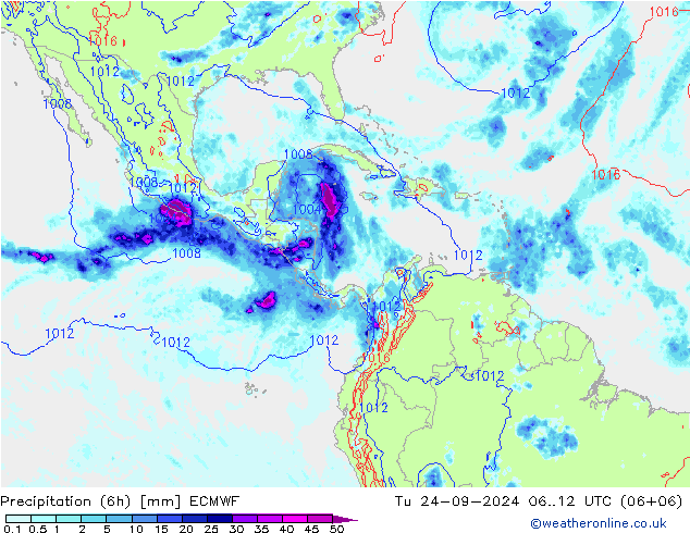 Z500/Rain (+SLP)/Z850 ECMWF  24.09.2024 12 UTC