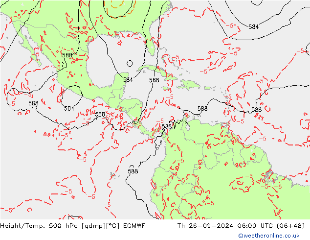 Z500/Rain (+SLP)/Z850 ECMWF Do 26.09.2024 06 UTC