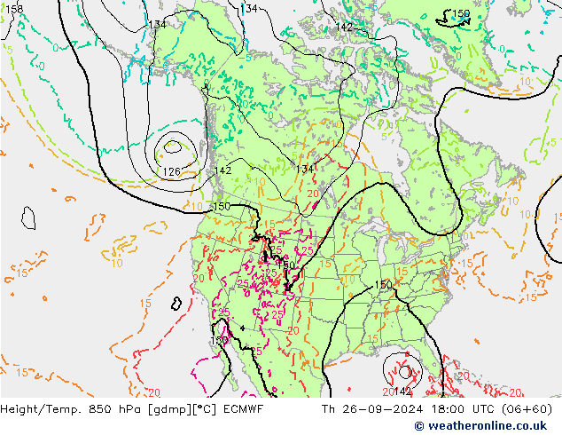 Z500/Rain (+SLP)/Z850 ECMWF czw. 26.09.2024 18 UTC