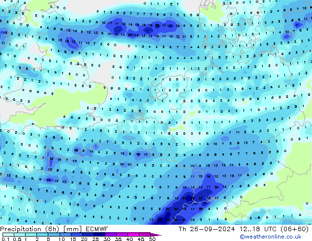 Z500/Rain (+SLP)/Z850 ECMWF gio 26.09.2024 18 UTC