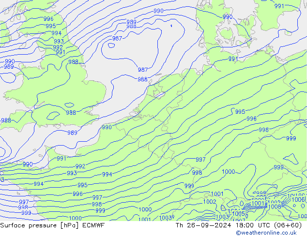 приземное давление ECMWF чт 26.09.2024 18 UTC