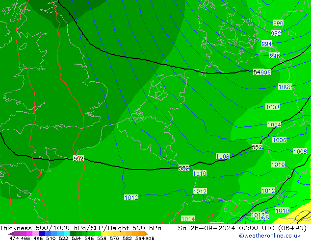 Thck 500-1000hPa ECMWF Sa 28.09.2024 00 UTC